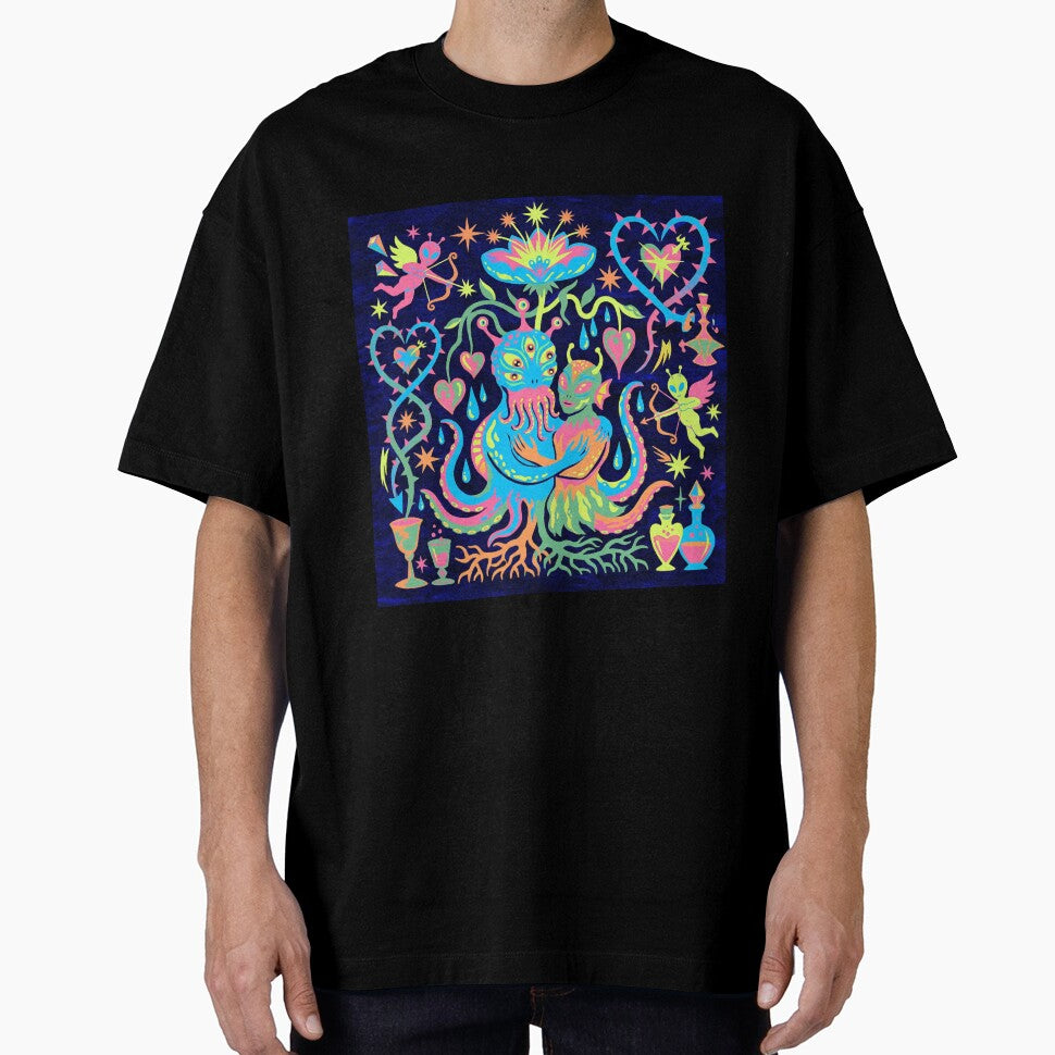 Neon Psychedelic Alien Love Cosmic Roots by zzz888