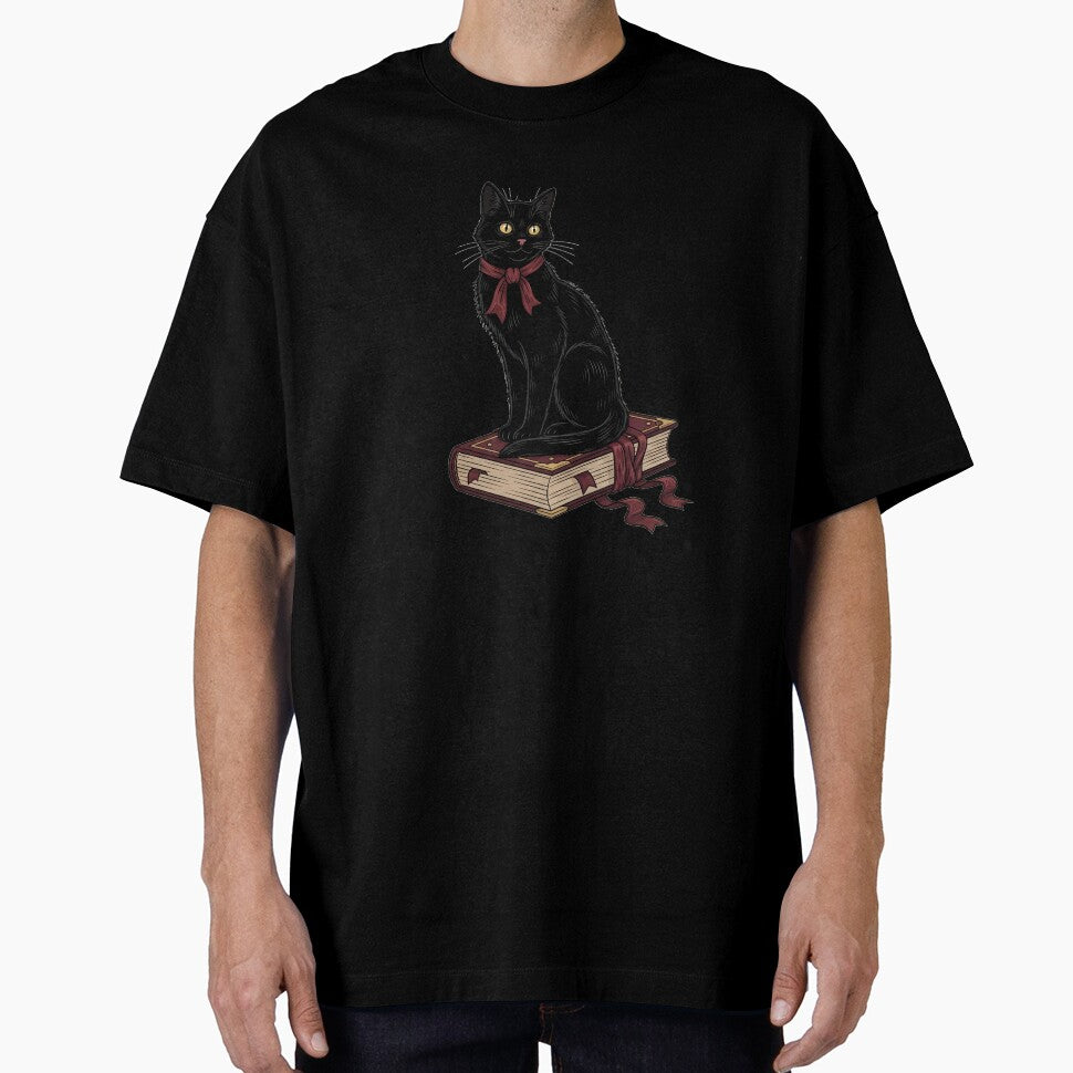 Ribboned Spellbook Cat by IllumeInk