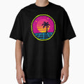 Pixel Sunset Vaporwave Palm Art by MysticArtisan