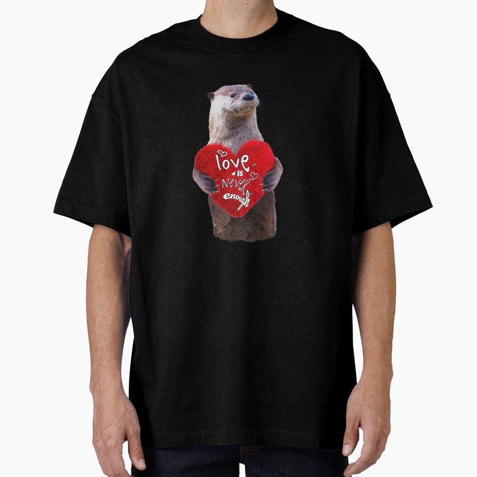Otter and love, sweet red heart by Collagedream
