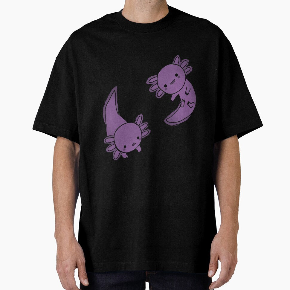 Black cute axolotls by Mayarart