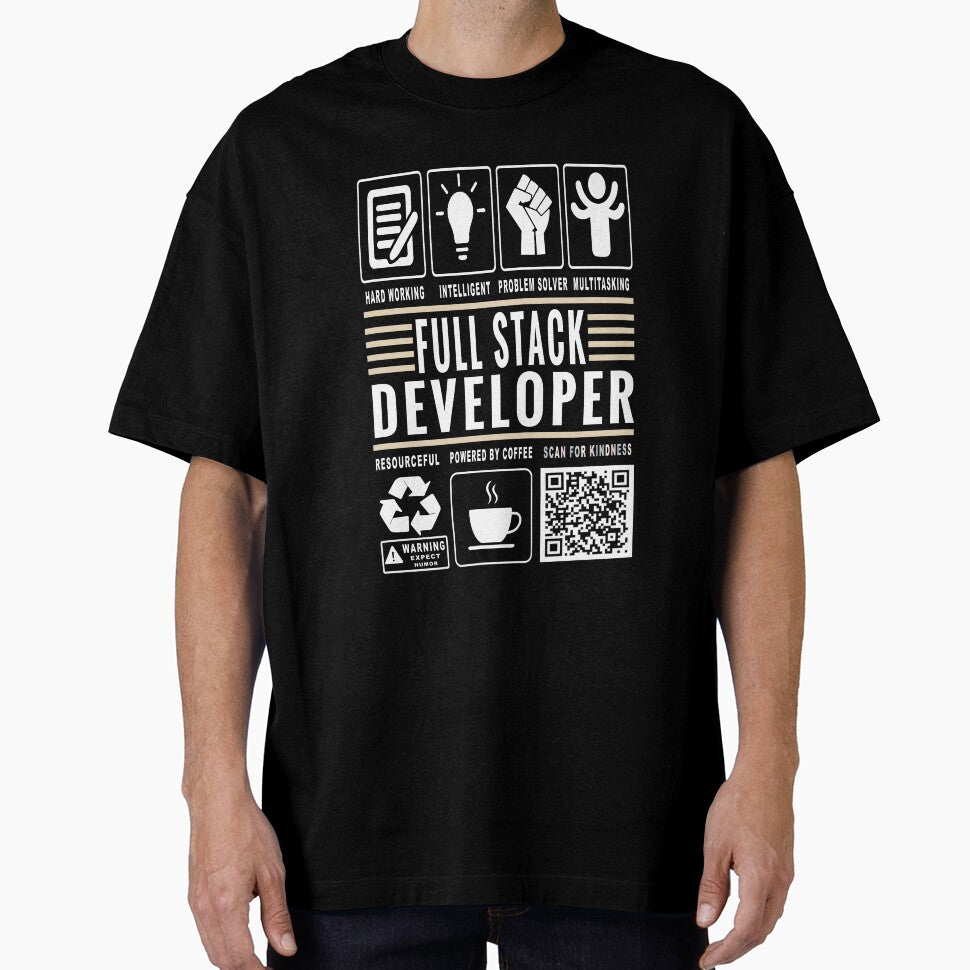 Funny Full Stack Developer Job Description Icons QR Code by MerchMaxxing