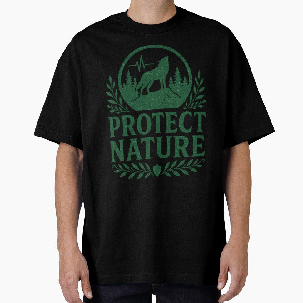 Protect Nature – Wolf in the Forest – Eco Illustration by MK-WOOD