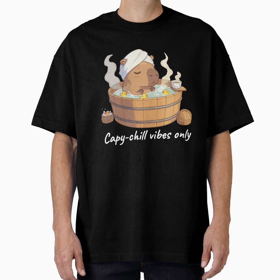 Capybara Bath Time – Capy-Chill Vibes Only Cute Animal Art by imaginariun