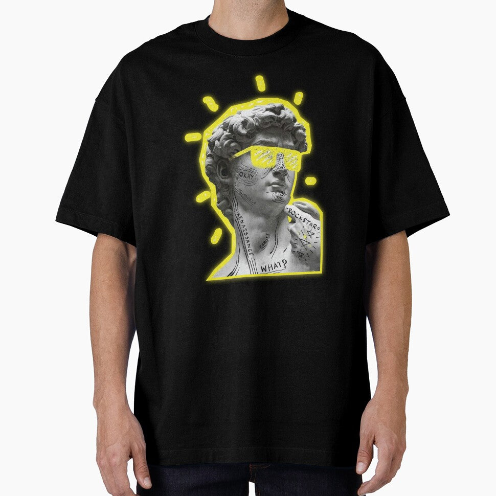 Vaporwave Doodle David statue by PourElla