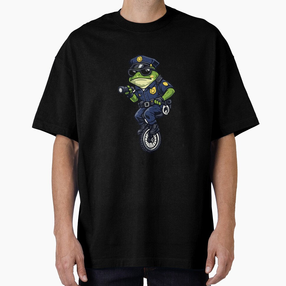 Frog on patrol on a unicycle by FroggyOnly