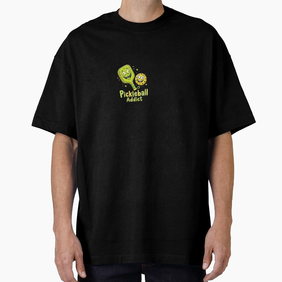 Pickleball Addict - Cartoon Paddle Design by BinAlgoPix