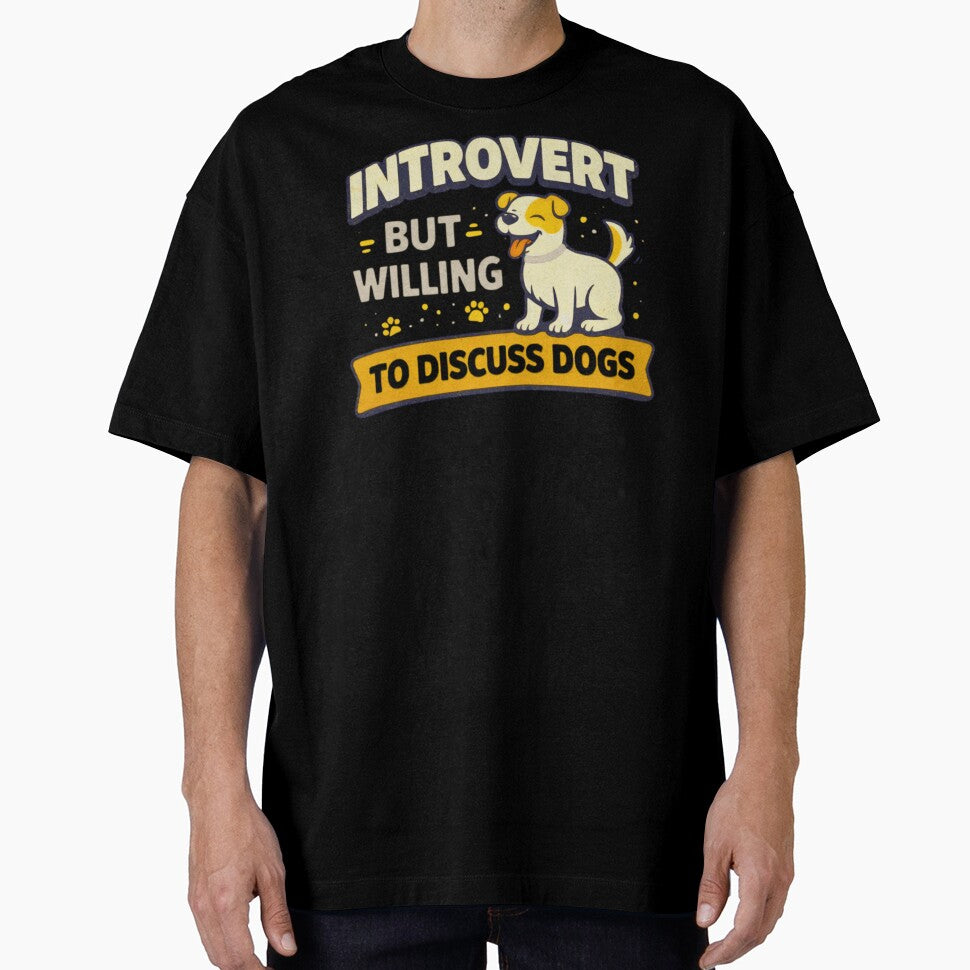 Introvert But Willing To Discuss Dogs– Funny Dog Lover Introvert by AdicretorDesign