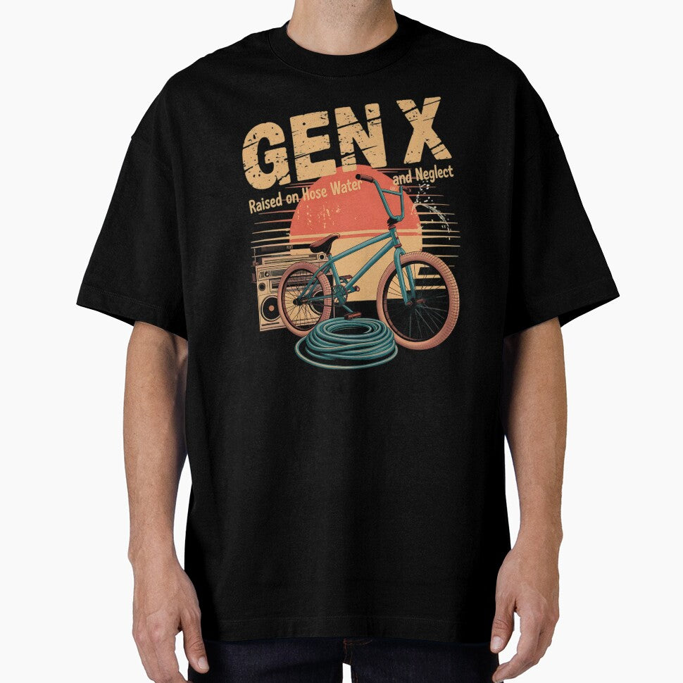 Vintage Backyard Vibes: BMX, Boomboxes, and Garden Hoses by TeeGrit