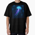 Neon Jellyfish Glow – Vibrant Underwater Art Print for Ocean Lovers by AbstractAuraArt