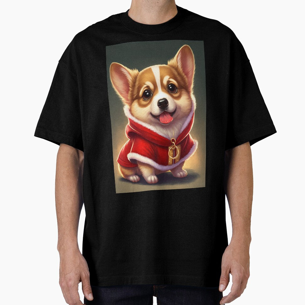 Cute baby corgi wearing santa claus outfit by Victorsju