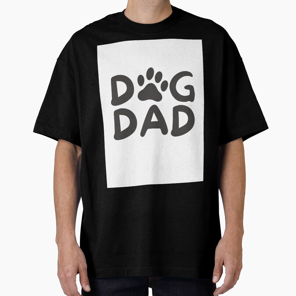 Simple Minimalist Dog Dad Modern Typography Paw Print Gift by Timoniemma
