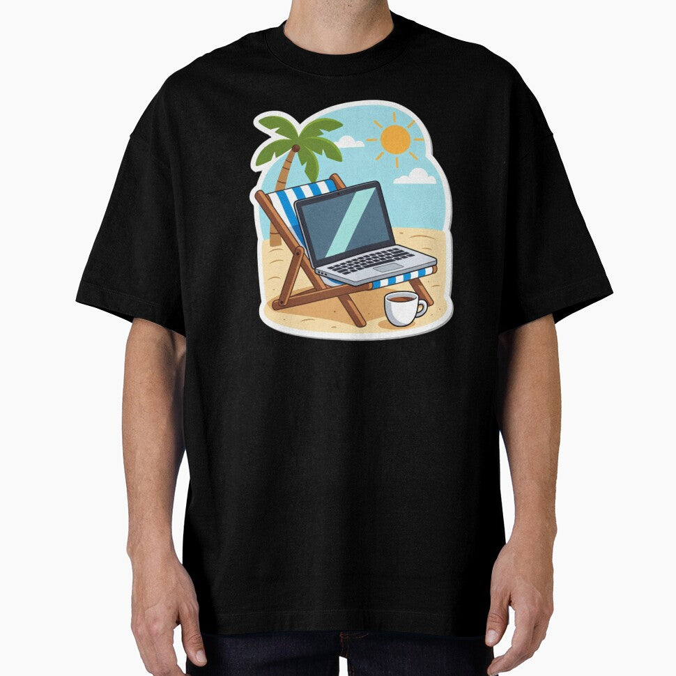 Work From Beach Digital Nomad Remote Work Laptop Lifestyle by ZYNORAworld