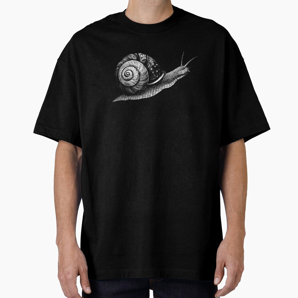 Snail Elegance - Detailed Engraving Art - Garden Snail Blackwork - Nature's Slow Beauty by Printspiration, Explore Unique Art & Designs