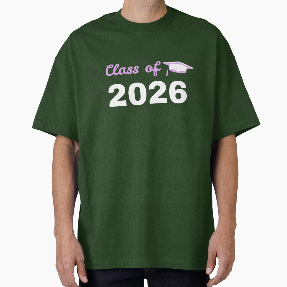 Class of Graduation Aesthetic Purple Cursive Typography by creativerooney