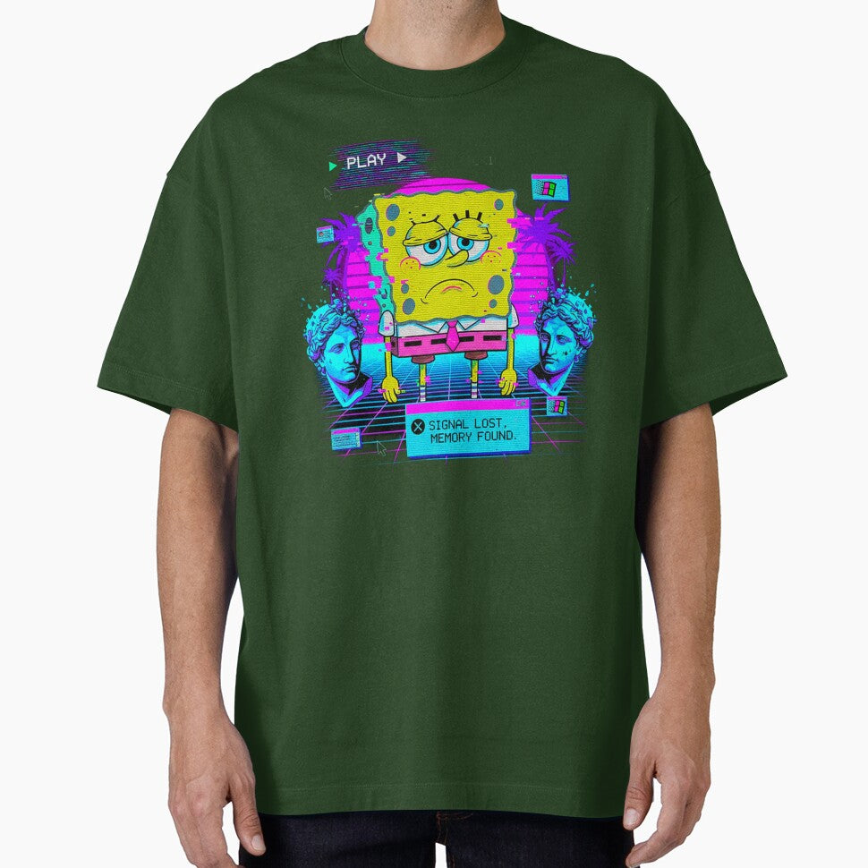 Neon Sad Sponge: VHS Vaporwave Memory by A E S T H E T A T A G
