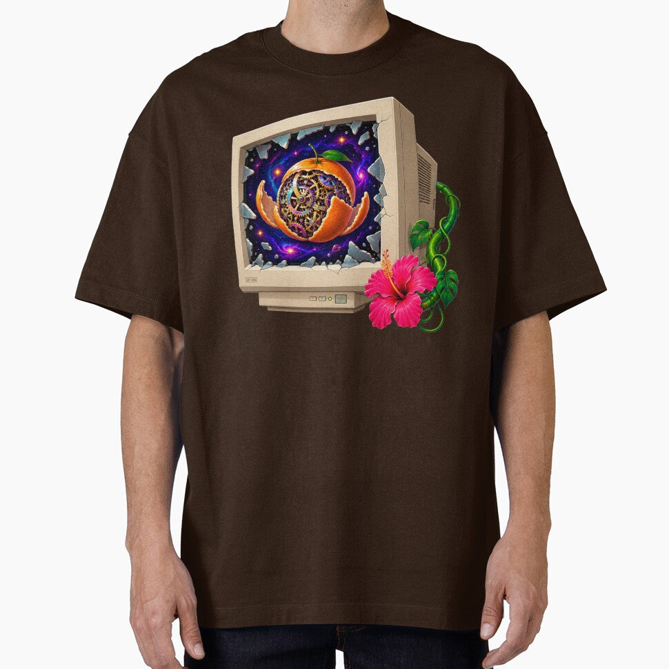 Surreal Cosmic Bloom Vintage Tech Art by MarVan-Prints