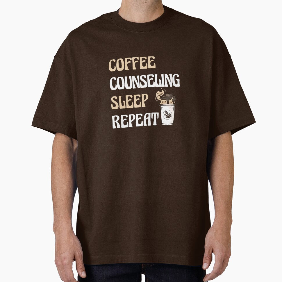 Coffee Counseling Sleep Repeat Mental Health Counselor Premium Tri-blend T-Shirt by JJLetterDesigns