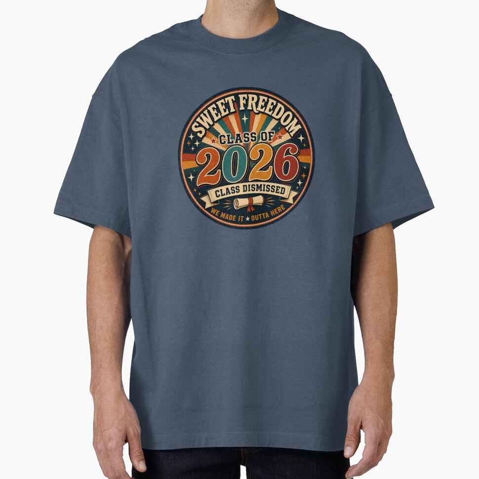 Class of 2026 Retro Senior Graduation Badge by Swanny's Custom T-shirt and Gift Designs