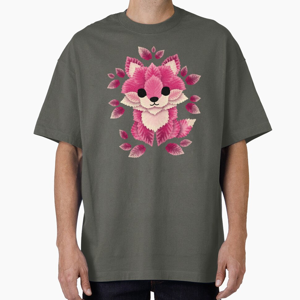 Pink fox of leaves by NemiMakeit