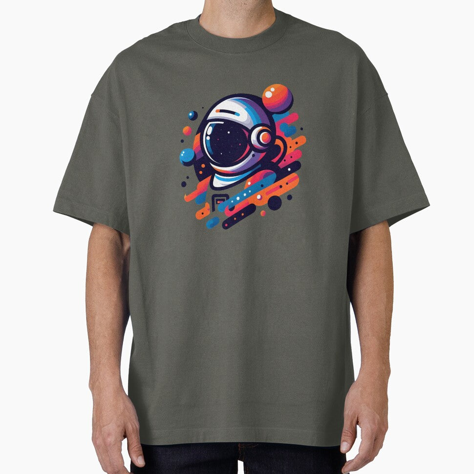 Colorful Space Astronaut Helmet – Cosmic Galaxy Illustration by PalmixArt
