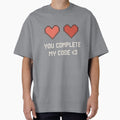 You Complete My Code – Nerdy pixel heart love quote for programmers by Killerkarpfen
