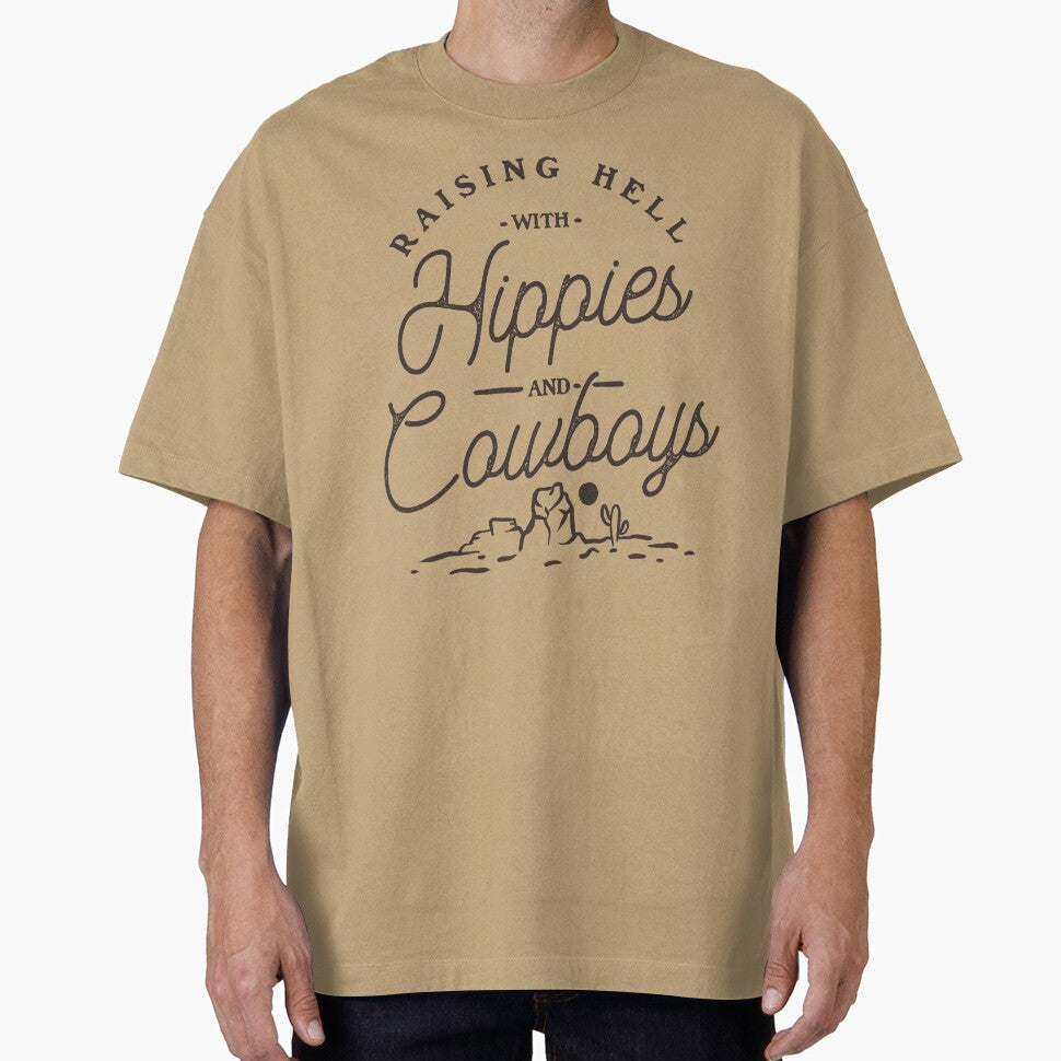 Hippies and Cowboys - Raising Hell with the Hippies and the Cowboys | Beige Tan by Any Color Designs
