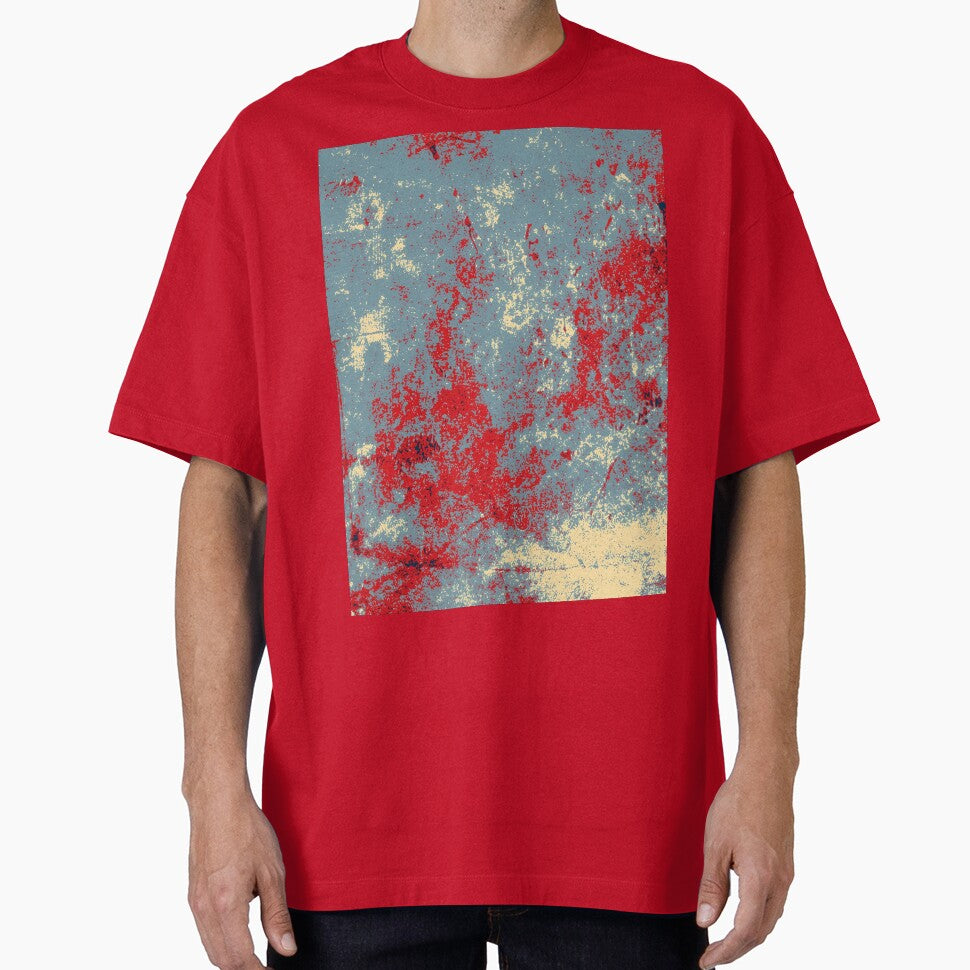 Grunge Chaos – Red, Grey & Cream Texture Art by Groovy Looks
