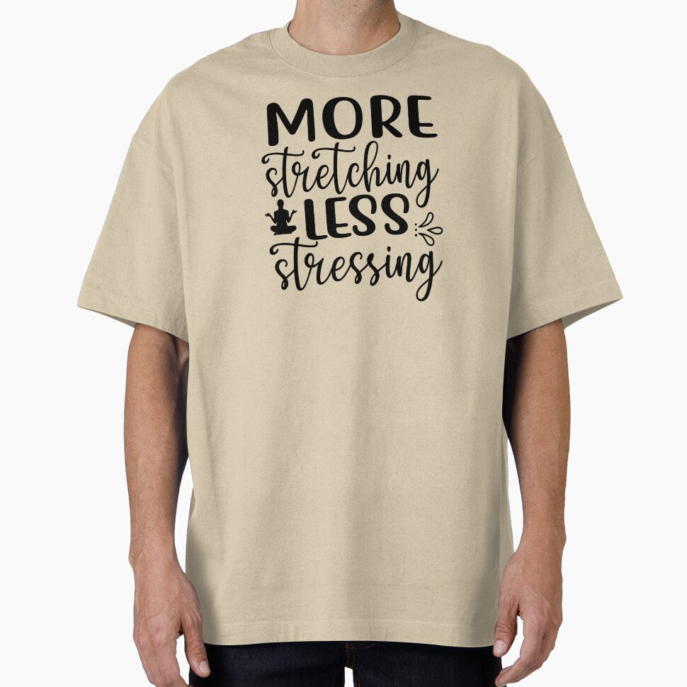 Yoga Saying More Stretching Less Stressing Motivational Quote by SoccaTamam