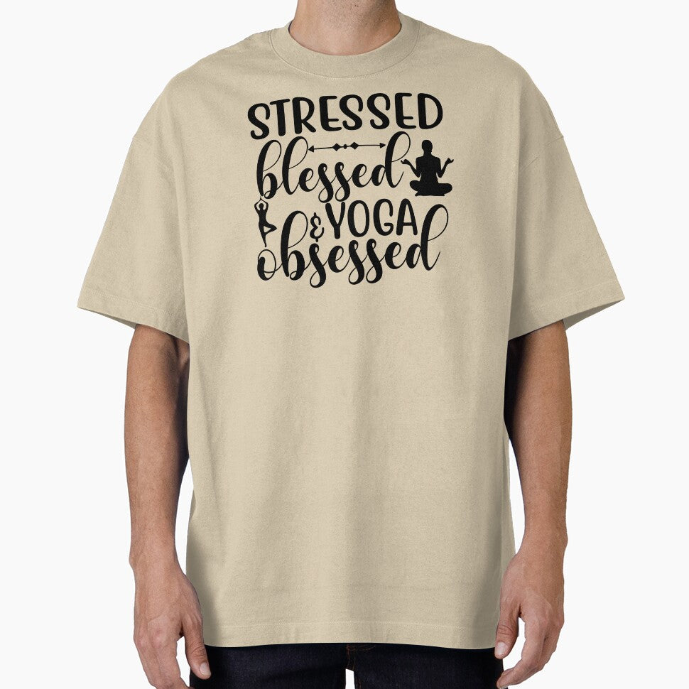 Yoga Quote Stressed Blessed And Yoga Obsessed Motivational Saying by SoccaTamam