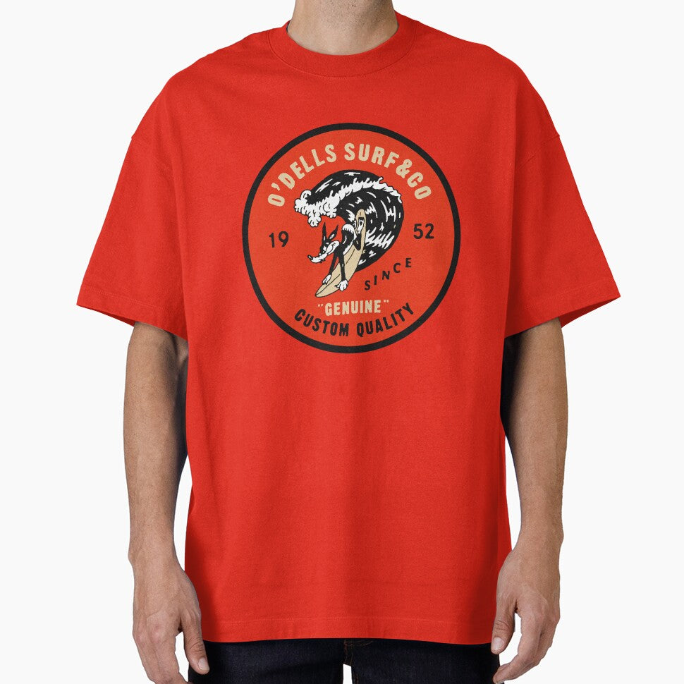 Vintage O’Dells Surf & Co. Surfboards Surfin Dog since 1952 fifties / sixties retro surf art logo by Kludoman