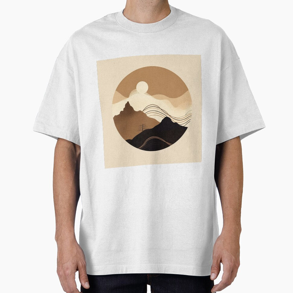 Minimalist landscape digital minimalist abstract line art design by Feluceo