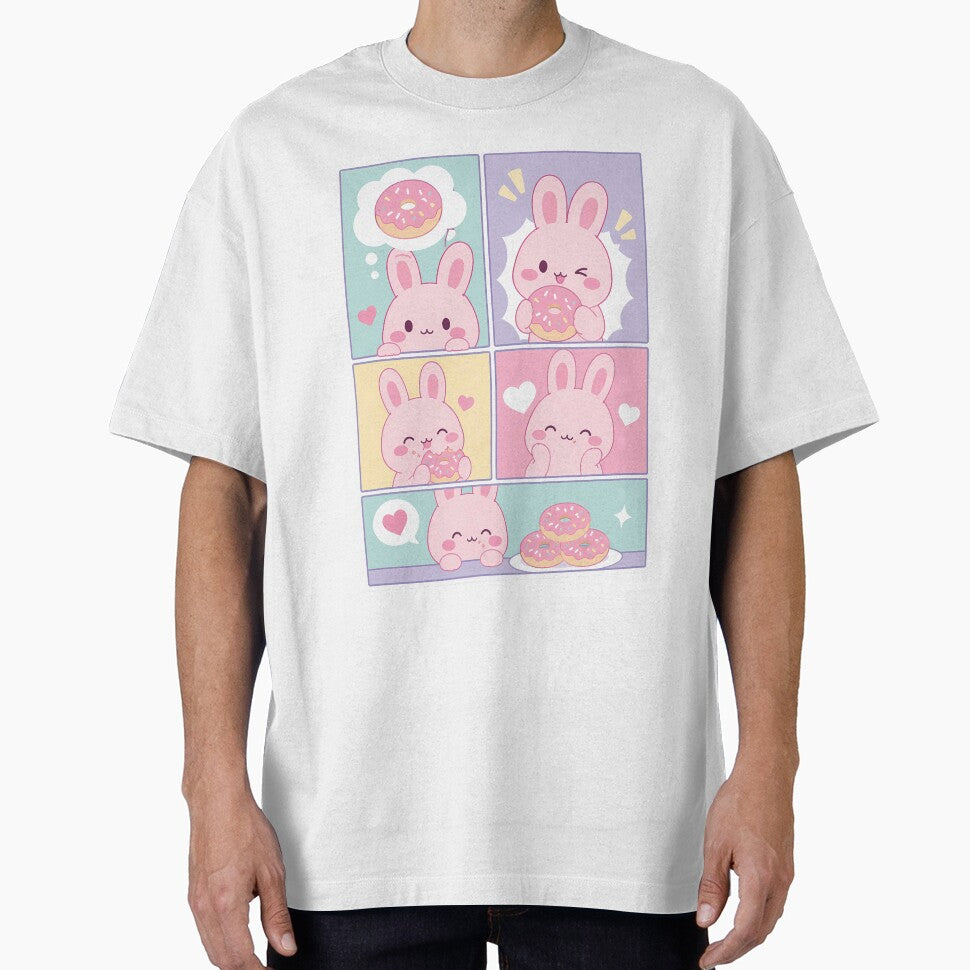 Kawaii Bunny Eating Donuts Pop Panels by Magmashup