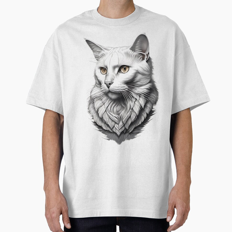 White Cat Portrait by KaiLabsArt