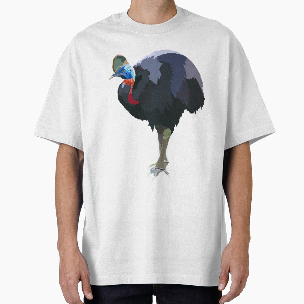 C is for Cassowary, Cassowary Artwork – Powerful Flightless Bird Illustration and Tropical Rainforest Wildlife Design by PrettylittlepastelUk