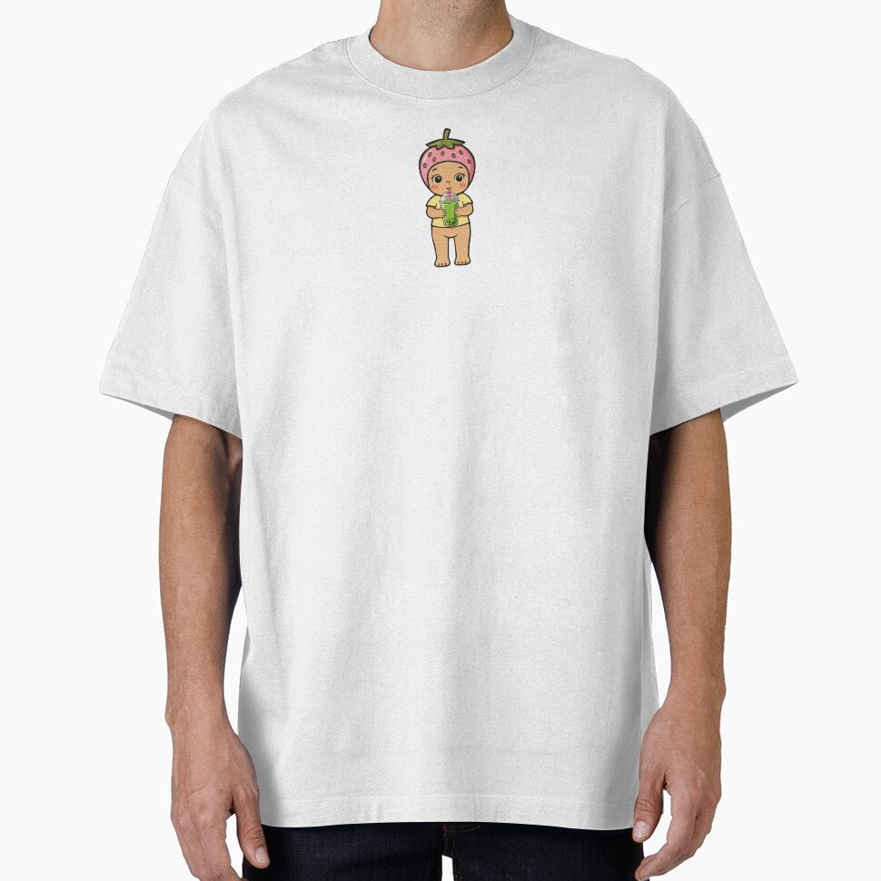 Matcha lover angel baby cute strawberry design by Doozie designs
