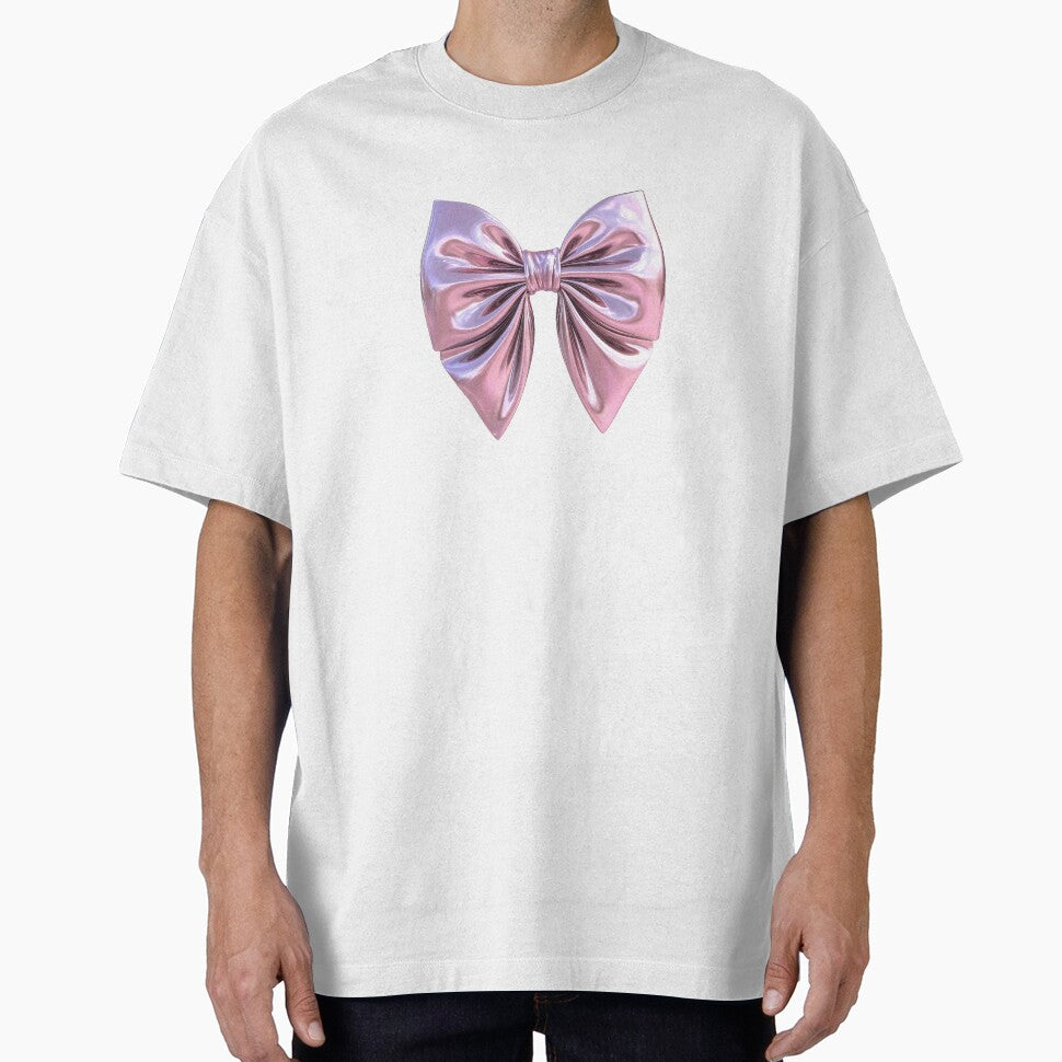 Chrome Pink Coquette Bow Illustration by jianina-alondra