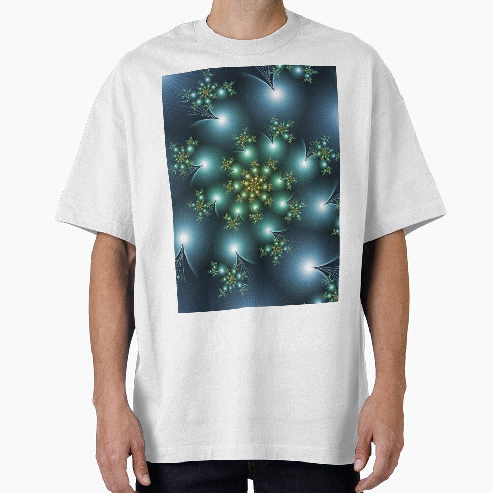 Glowing Teal Fractal Flower | Abstract Cosmic Digital Art by pinkal