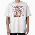 Cute Cat Lover Design – Adorable Kitten with Hearts Pet Lover Gift by Cool-cat-art