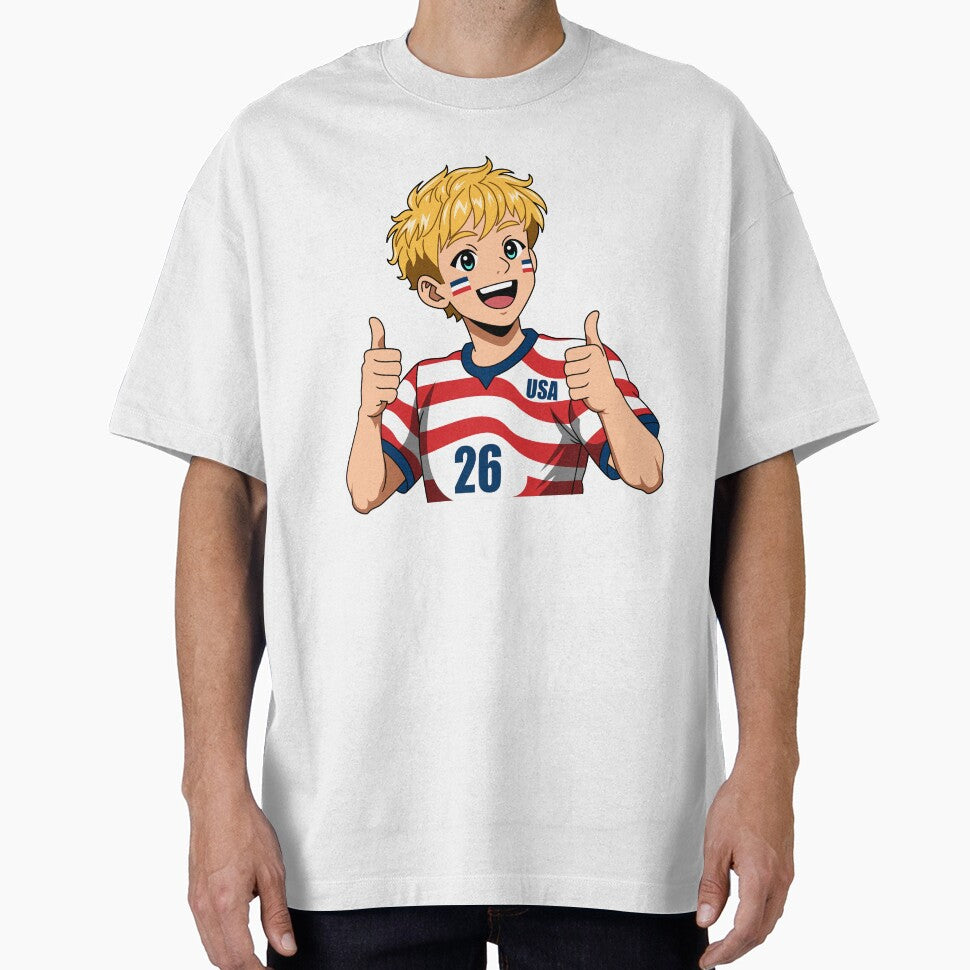 Cute Blonde Anime USA Soccer Fan Thumbs Up by Anne97s