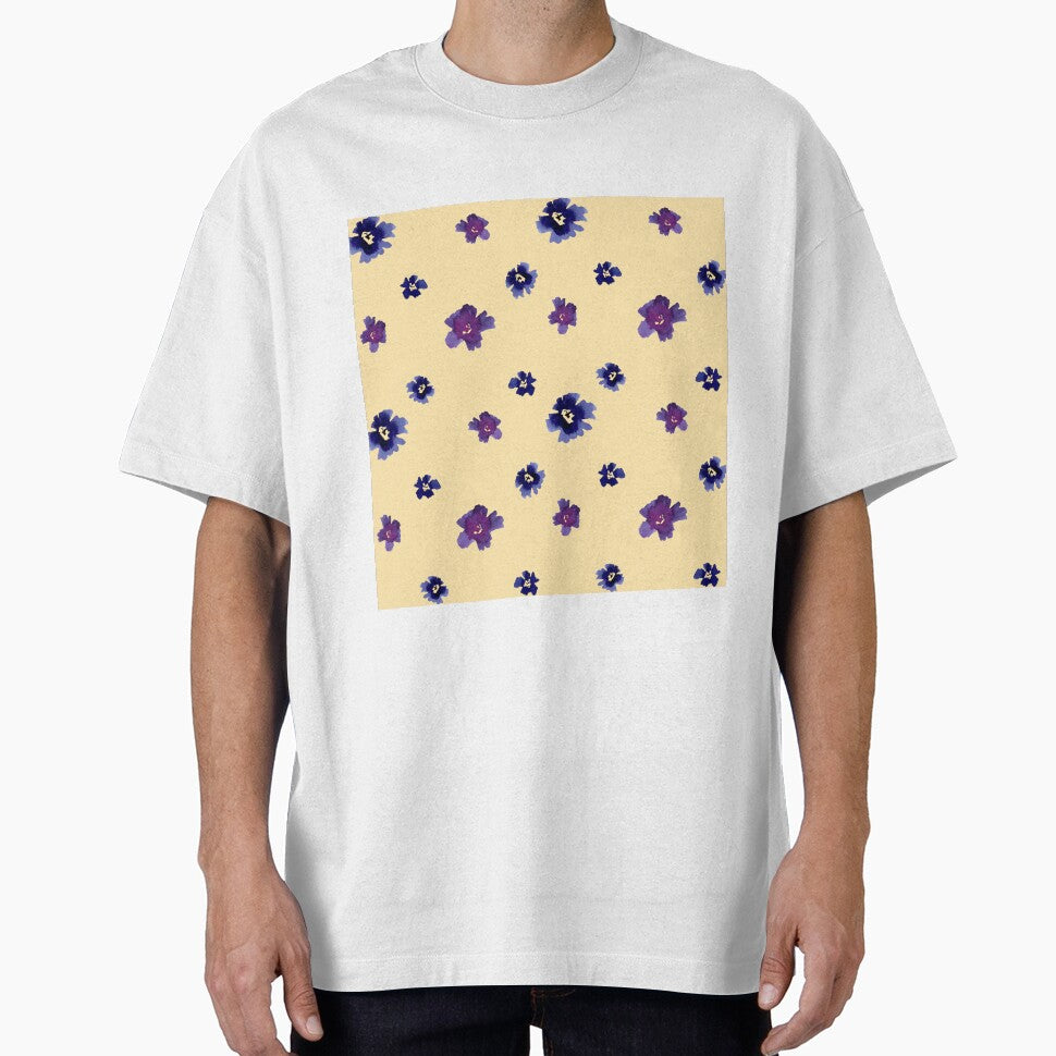 Violet viola flower beige pattern a watercolor by Yana Mustafina | Boho Soulful Designs