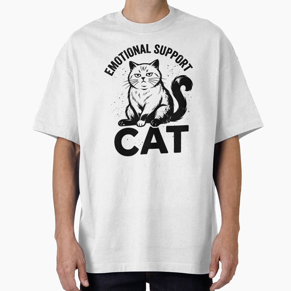 Emotional Support Cat Design, Funny Cat Lover Gift, Cute Cat Meme Graphic Tee by AsturShop