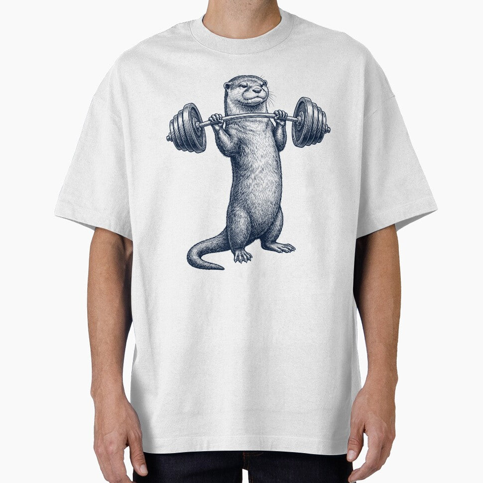 Vintage Otter Weightlifting Deadlift Gym Animal Lover by DoodleTortle