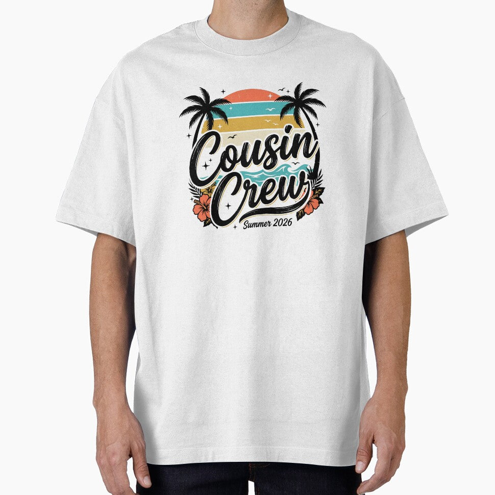 Cousin Crew Summer 2026 Retro Beach Vacation Family Matching Design by get55shirt