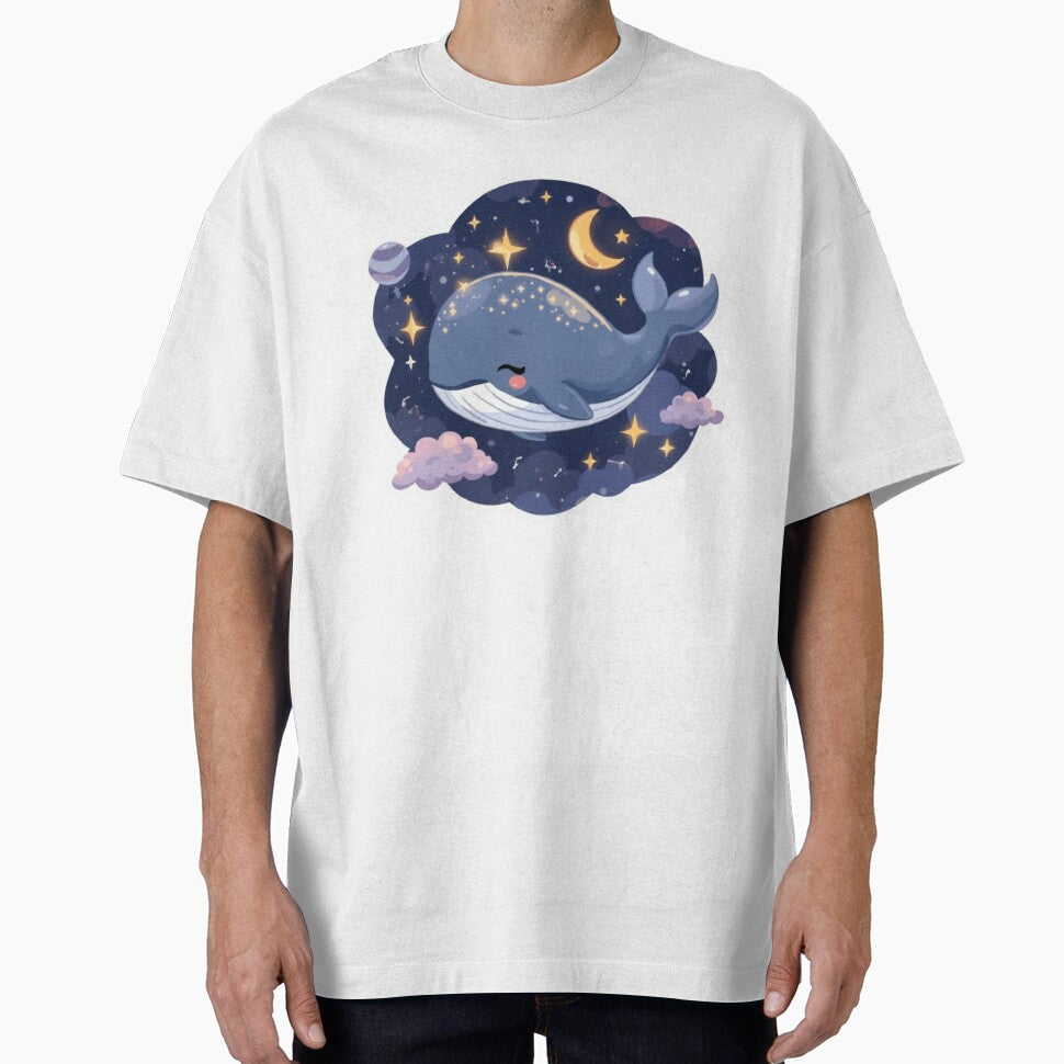 Cute Baby Cosmic Whale Kawaii Sticker | Dreamy Moon & Stars by Stylestickers55
