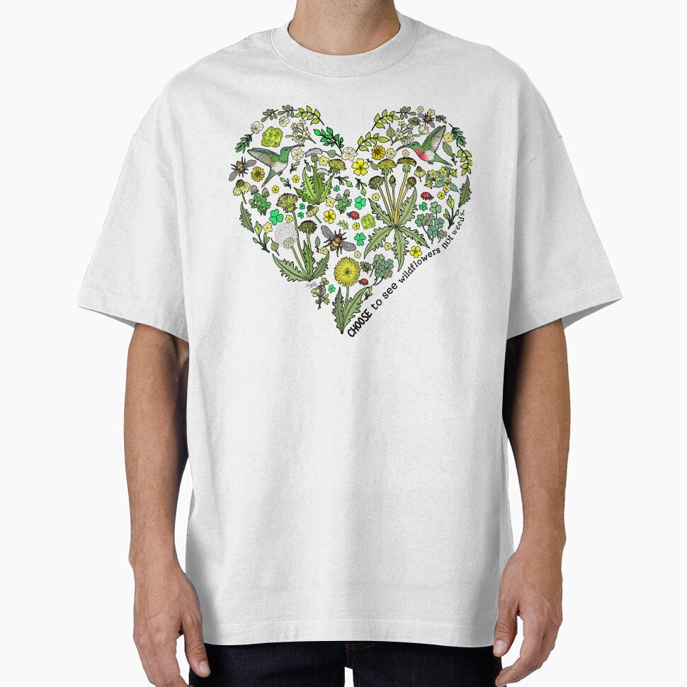 Choose To See Wildflowers Not Weeds Heart by IrishVikingDesigns