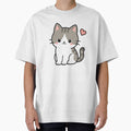 Cute Kawaii Kitten With Pink Heart by VectorForge Studio