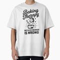 Baking Therapy Because Murder Is Wrong Funny Retro Baker Gift For Sarcastic Moms and Pastry Chefs by NADIASHOP86