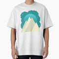 WHITE MOUNTAINS TEAL NIGHT SKY - WINTER VERSION MINIMALIST ILLUSTRATION Teal BG by MiraiDesigns by miraidesigns