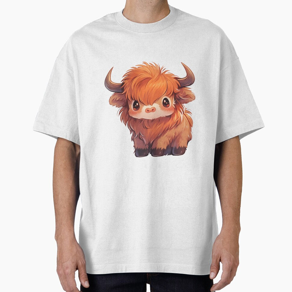 Cute Kawaii Scottish Hairy Baby Highland Cow by CozyKawaiiArt